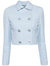 Versace Medusa-buttons Cropped Jacket In Blau