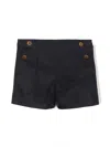 Versace Medusa-buttons High-waisted Shorts In Blue
