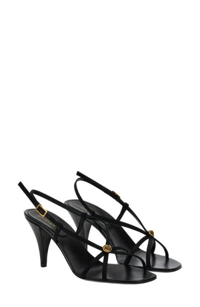 Versace Medusa Cage Slingback Sandal In Black