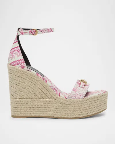 Versace Medusa Calfskin Leather Espadrilles