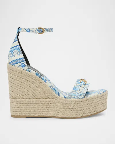 Versace Medusa Calfskin Leather Espadrilles