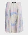 Versace Medusa Cameo Foulard Silk Creponne Skirt In Pastel Pinklight
