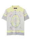 Versace Polo Cameo Oversize En Maille De Soie In Gray