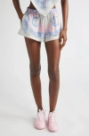 Versace Pink Shorts With Elastic Waist And All-over Graphic Print In Pastel Pink Light Grey