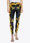Versace Cameo Medusa Vita Print Leggings In Black
