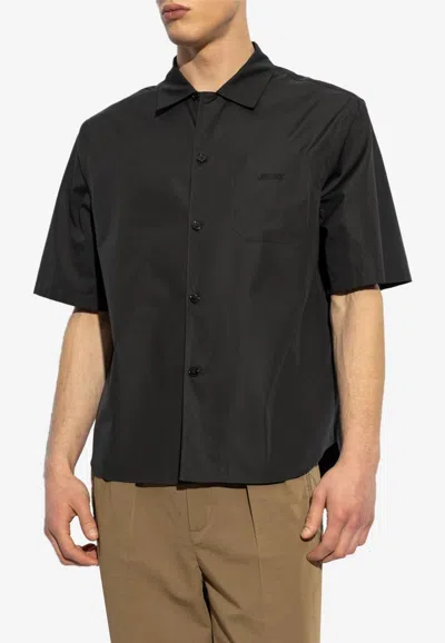 Versace Medusa Cameo Print Shirt In Black