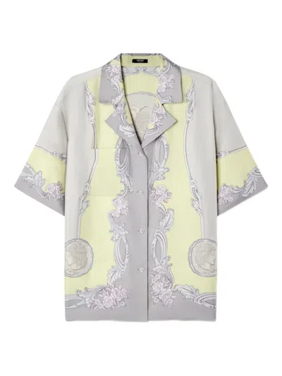 Versace Medusa Cameo-print Shirt In Purple