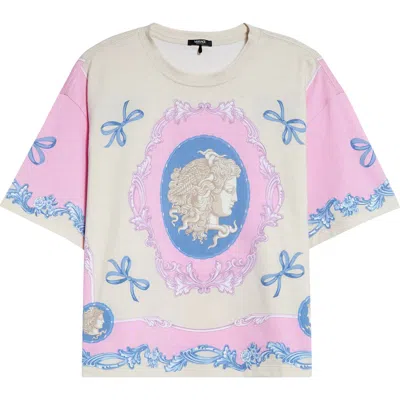 Versace Crew Neck Graphic Print Relaxed Fit T-shirt In Printed