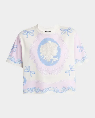 Versace Medusa Cameo Short-sleeve Cotton Jersey T-shirt In Imprimer