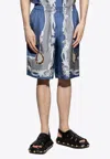 Versace Medusa Cameo Silk Bermuda Shorts