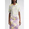 Versace Polo Cameo Oversize En Maille De Soie In Gray