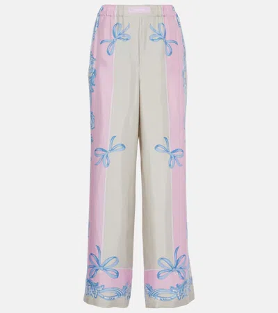 VERSACE MEDUSA CAMEO SILK TWILL PAJAMA PANTS