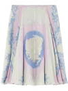Versace Medusa Cameo Foulard Silk Creponne Skirt In White