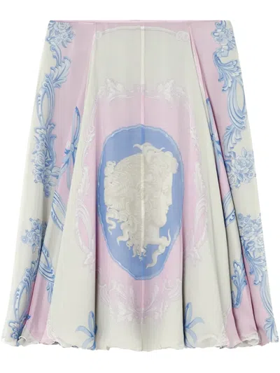 VERSACE CAMEO SILK MIDI SKIRT