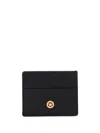 Versace Medusa Leather Cardholder In Black  