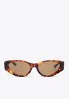 Versace Oval-frame Sunglasses In Brown