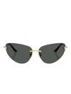 Versace 64mm Oversize Rimless Gradient Cat Eye Sunglasses In Gold