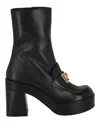 Versace Medusa Chain Booties In Black