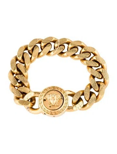 Pre-owned Versace Medusa Chain Bracelet, 6" In Multicolor