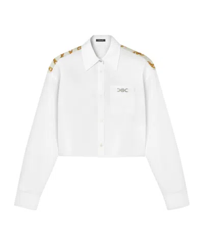 VERSACE VERSACE MEDUSA CHAIN BUTTONED CROPPED SHIRT