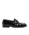 Versace Medusa Chain Leather Loafers In Black
