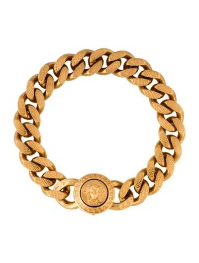 Pre-owned Versace Medusa Chain Link Bracelet, 8.75" In Multi