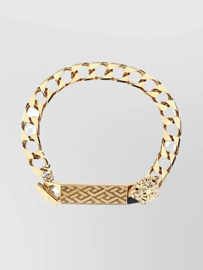 Versace Medusa Chain-link Print Bracelet In Cream