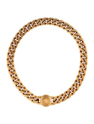 Pre-owned Versace Medusa Chain Necklace, 17" In Multicolor