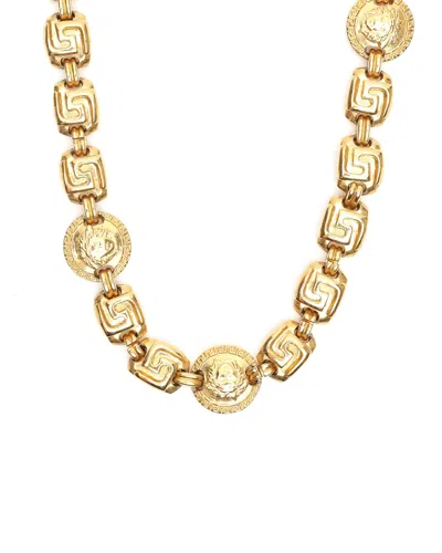 Versace Medusa Chain Necklace In Pink