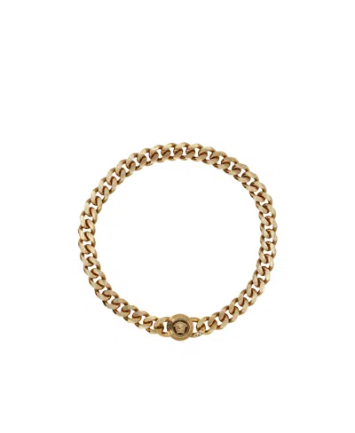 Versace Medusa Chain Necklace In Gray