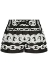 Versace Medusa Chain Printed Drawstring Swim Shorts In Nero E Argento