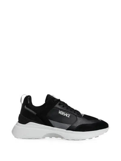 Versace Medusa Chain Reaction Sneakers In Animal Print