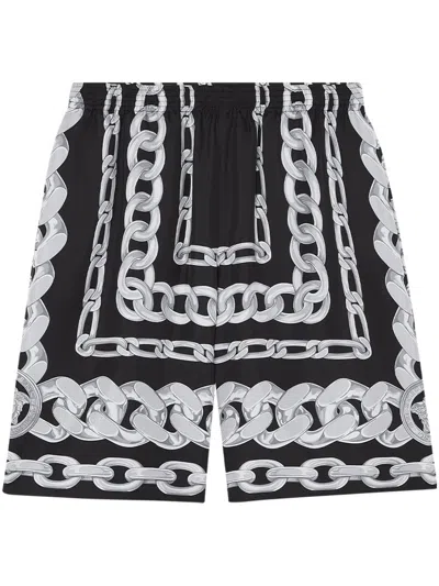 VERSACE VERSACE MEDUSA CHAIN SILK SHORTS
