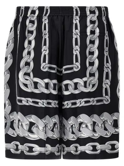 VERSACE VERSACE MEDUSA CHAIN SILK SHORTS