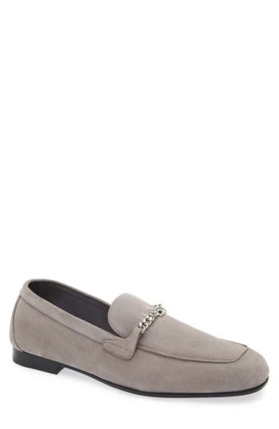 VERSACE VERSACE MEDUSA CHAIN SUEDE LOAFER