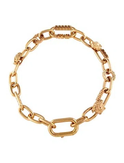 Pre-owned Versace Medusa Chain-link Chunky Choker Necklace, 18.75" In Multi