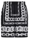 Versace Men Medusa Chains Silk Shorts In Black