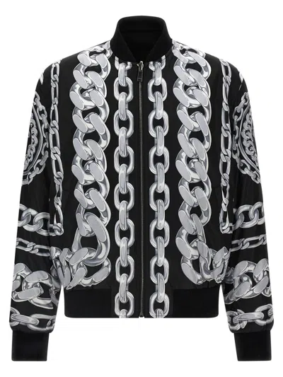 VERSACE VERSACE 'MEDUSA CHAINS' REVERSIBLE BOMBER JACKET