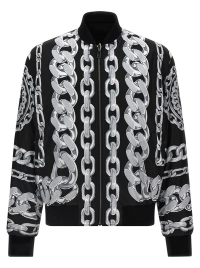 VERSACE VERSACE 'MEDUSA CHAINS' REVERSIBLE BOMBER JACKET