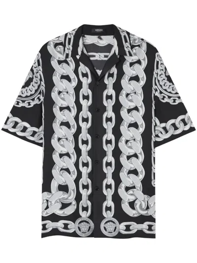 VERSACE MEDUSA CHAINS SILK SHIRT
