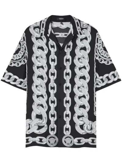VERSACE VERSACE MEDUSA CHAINS SILK SHIRT