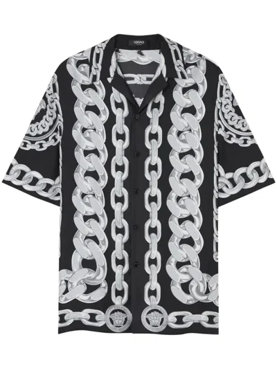 VERSACE VERSACE MEDUSA CHAINS SILK SHIRT