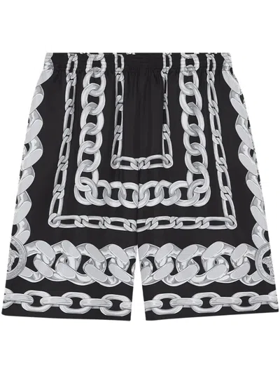 VERSACE VERSACE MEDUSA CHAINS SILK SHORTS