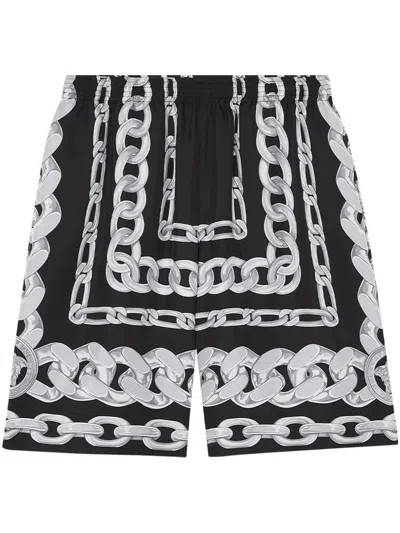 VERSACE VERSACE MEDUSA CHAINS SILK SHORTS