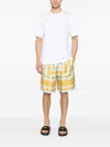 Versace Medusa Chain Print Swim Trunks In Blue