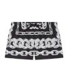 Versace Medusa Chain Printed Drawstring Swim Shorts In Black