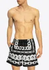Versace Men Medusa Chains Silk Shorts In Black
