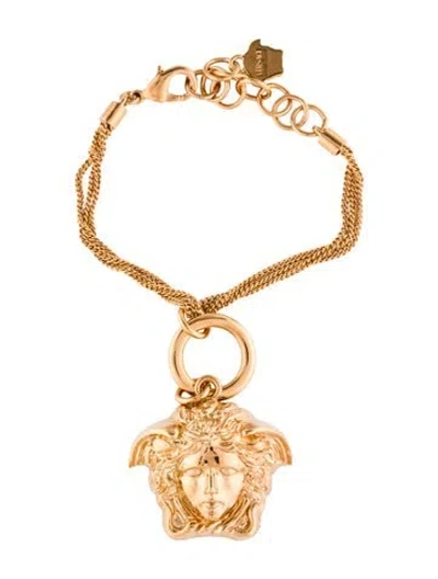 Pre-owned Versace Medusa Charm Bracelet, 7.5" In Multi
