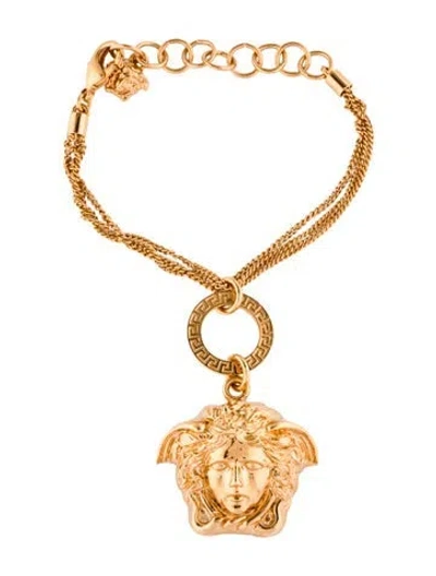 Pre-owned Versace Medusa Charm Bracelet, 7.5" In Multi