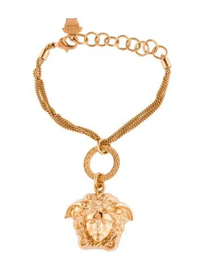 Pre-owned Versace Medusa Charm Bracelet, 7.5" In Multi